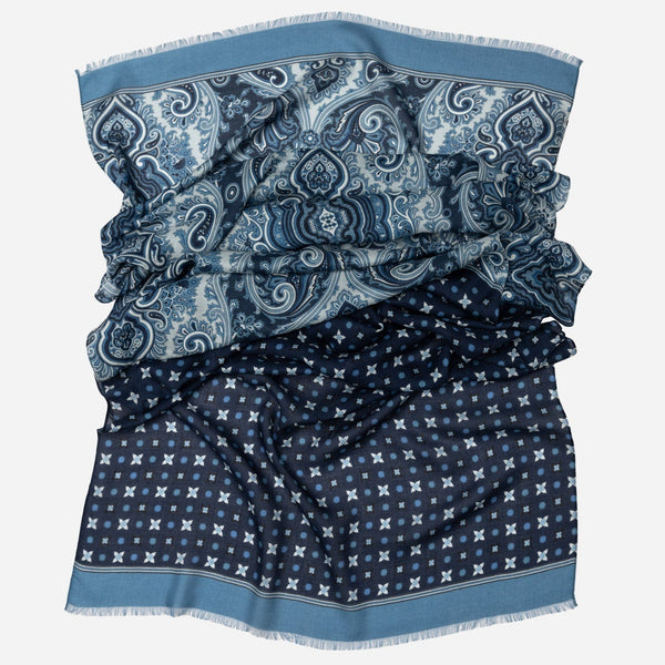 Italian Blue Unisex Modal Twill Scarf