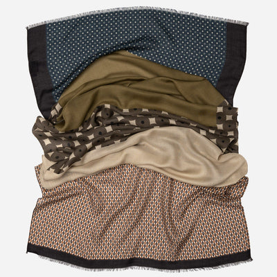 Italian Olive Green Modal Twill Scarf