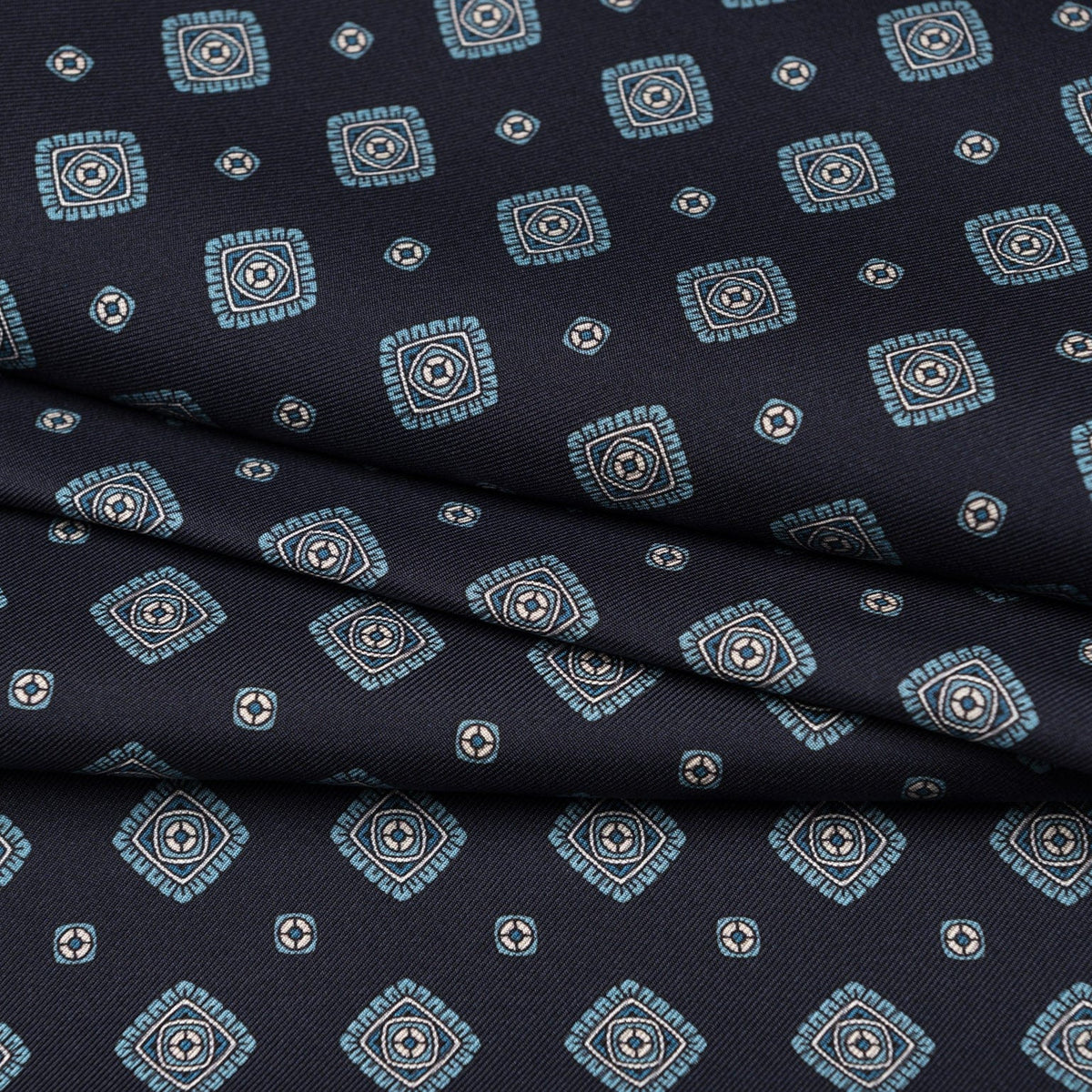 Italian Designer Navy Silk Scarf for Men