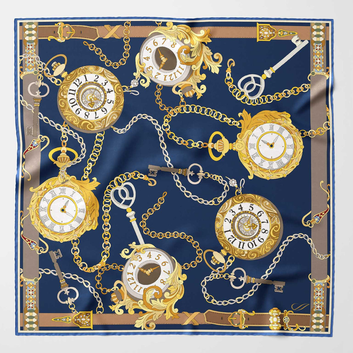 Navy Blue Silk Italian Pocket Square