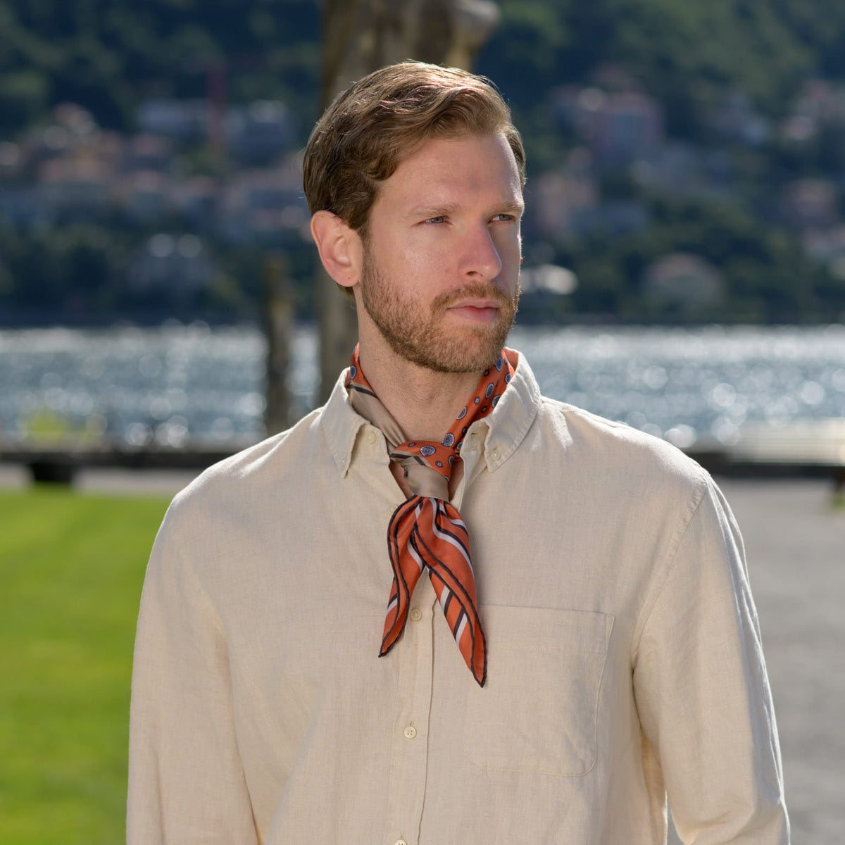 Tangerine Italian Silk Neckerchief