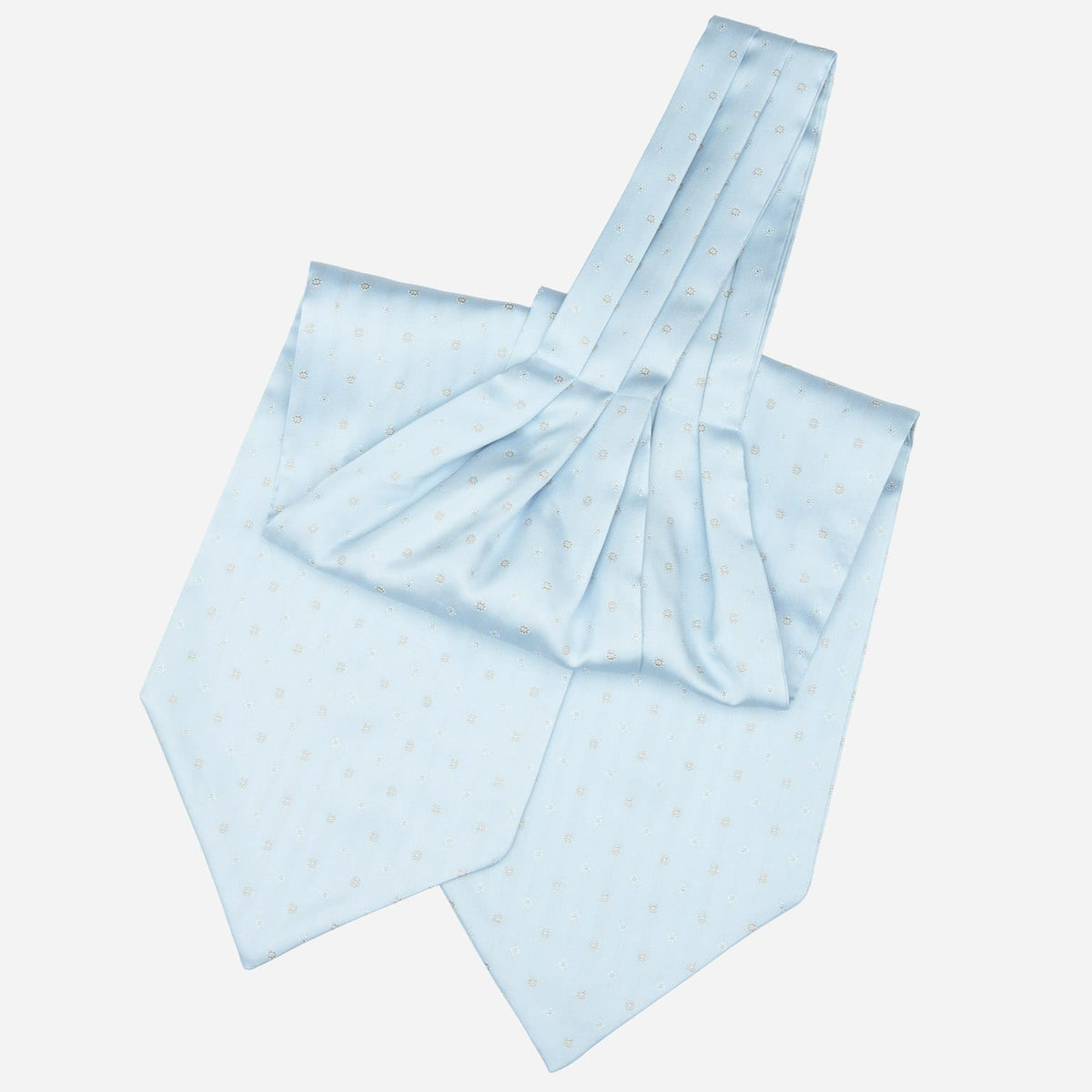 Italian Pale Blue Silk Woven Ascot Tie