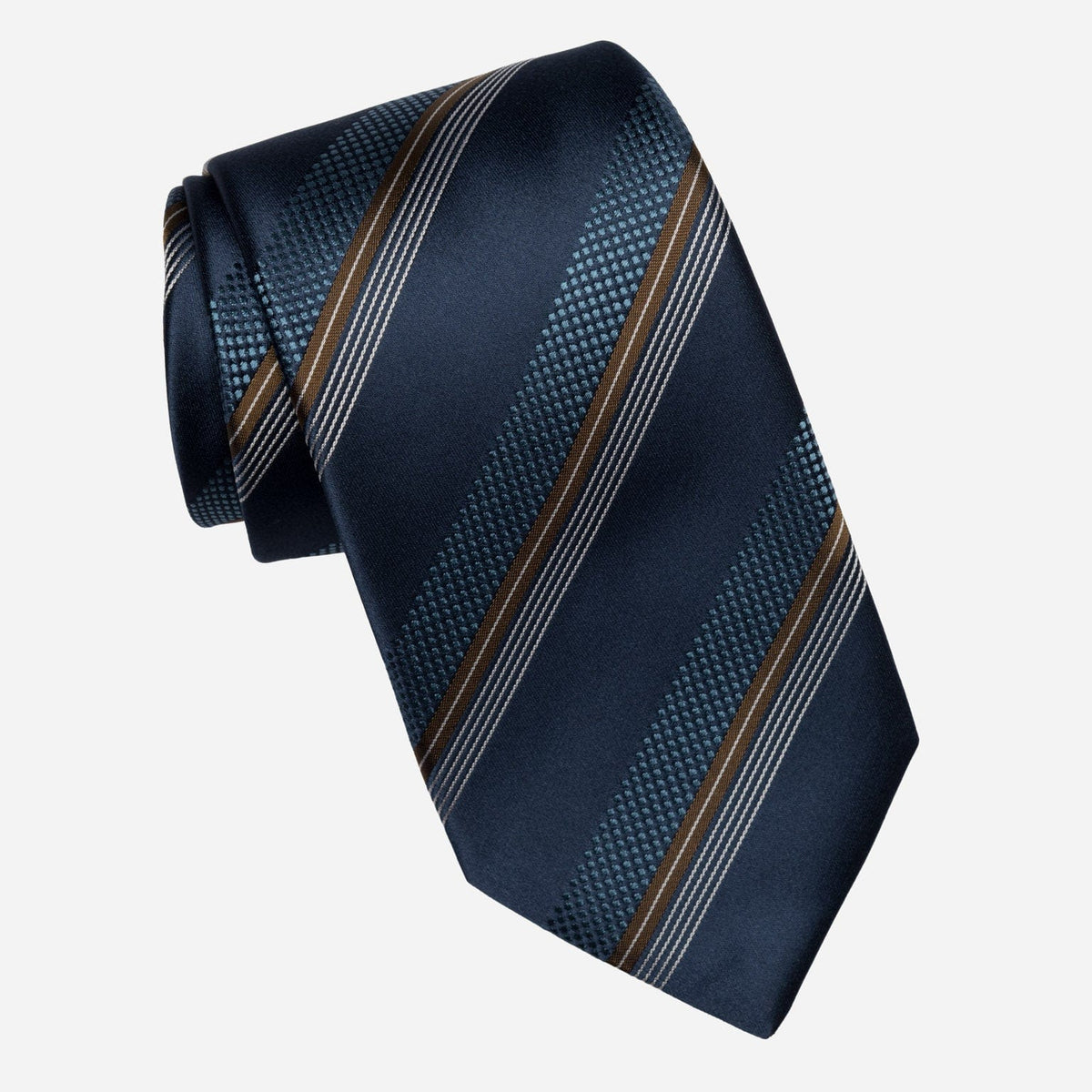 Blue Stripe Italian Silk Handmade Tie