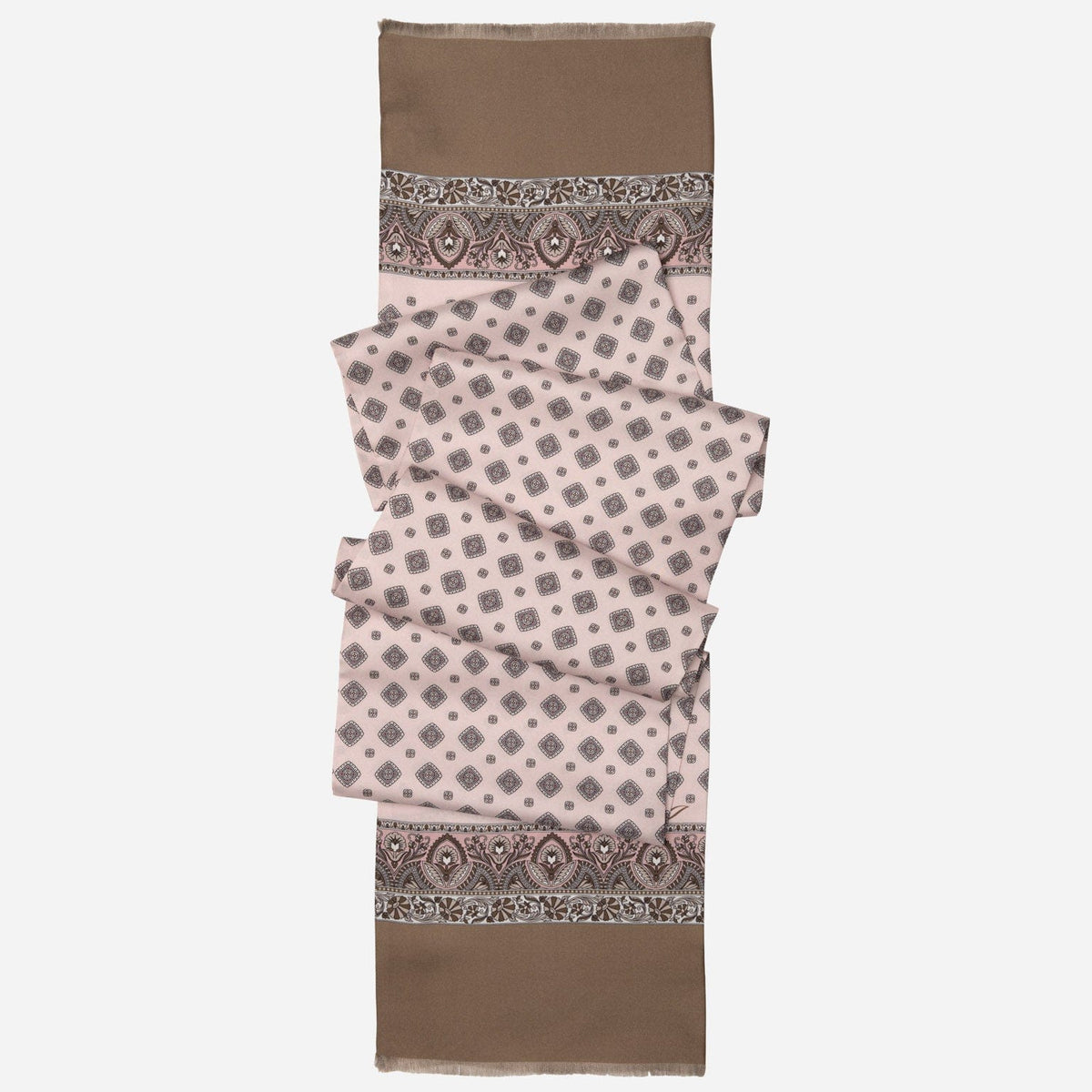 Italian Designer Men&#39;s Pink Silk Scarf