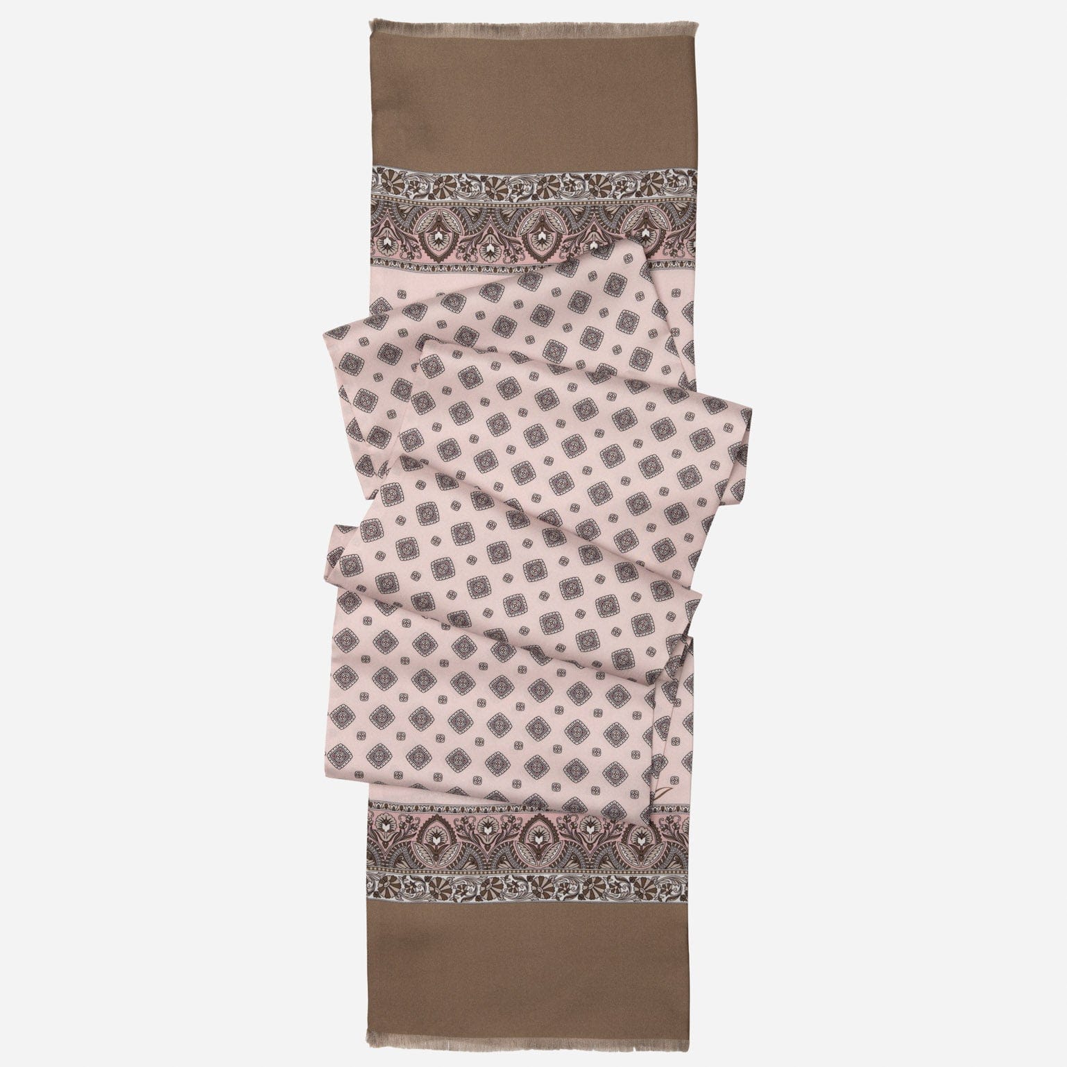 Italian Designer Men's Pink Silk Scarf