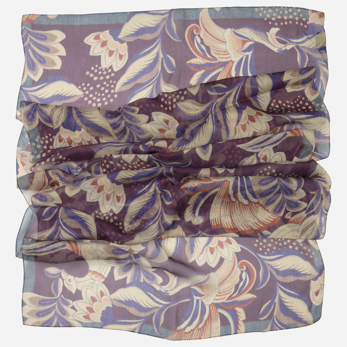 Designer Italian Silk Scarf - Purple