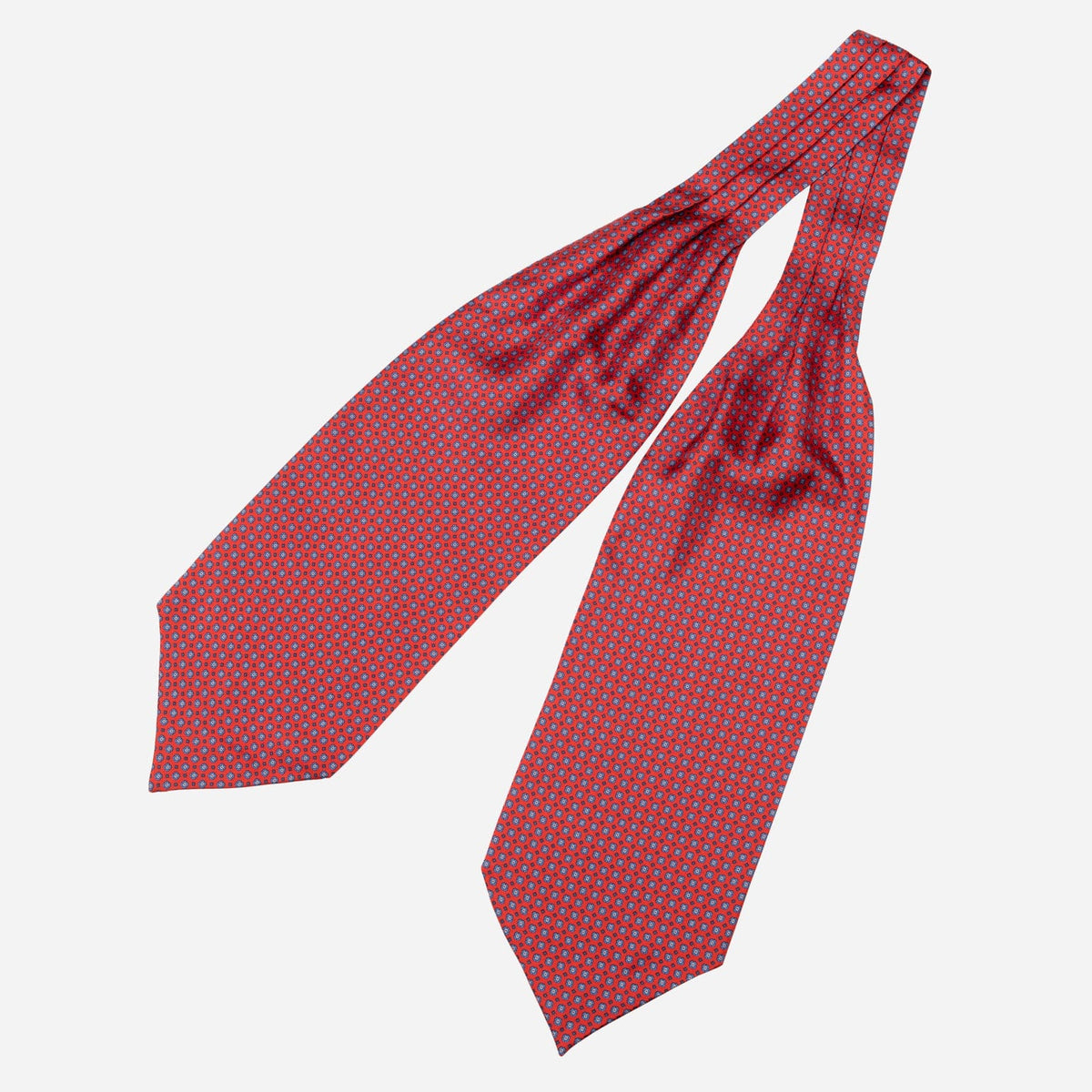 Red Italian Silk Ascot Tie Day Cravat