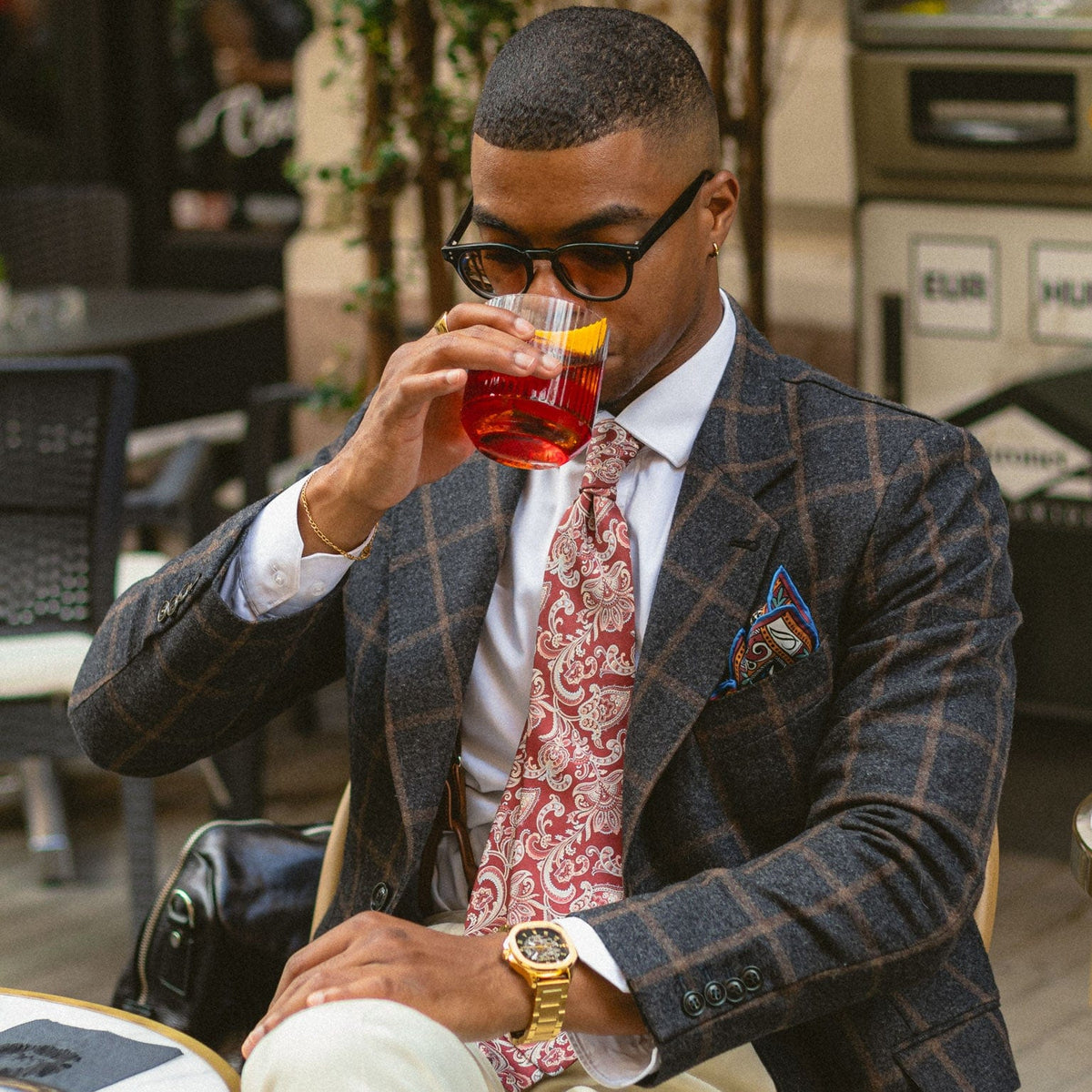 Handmade Red Paisley Italian Silk Tie