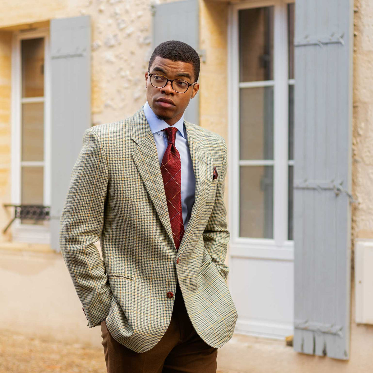 Men's luxury designer woven silk tie made in Italy