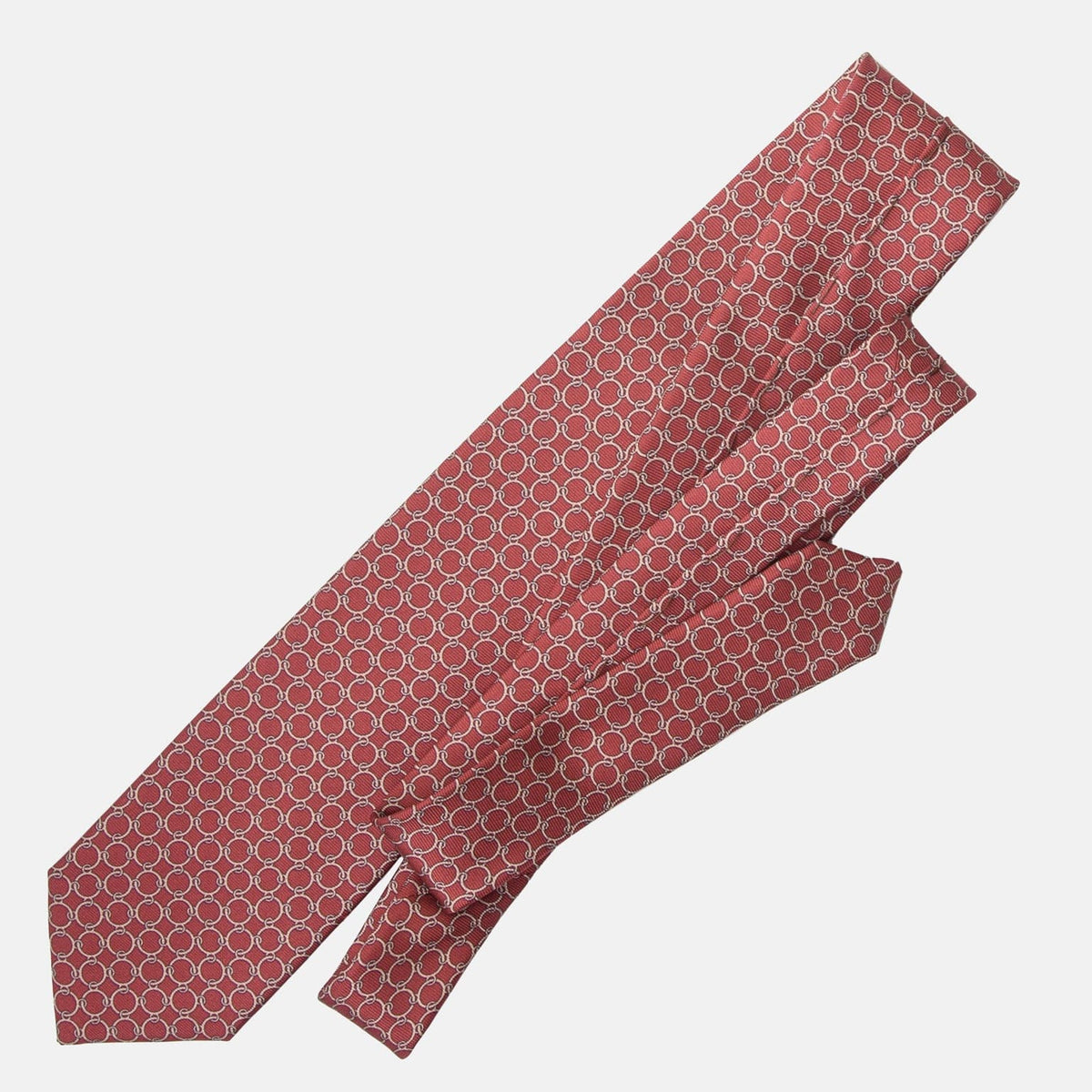 Italian Printed Red Silk Tie