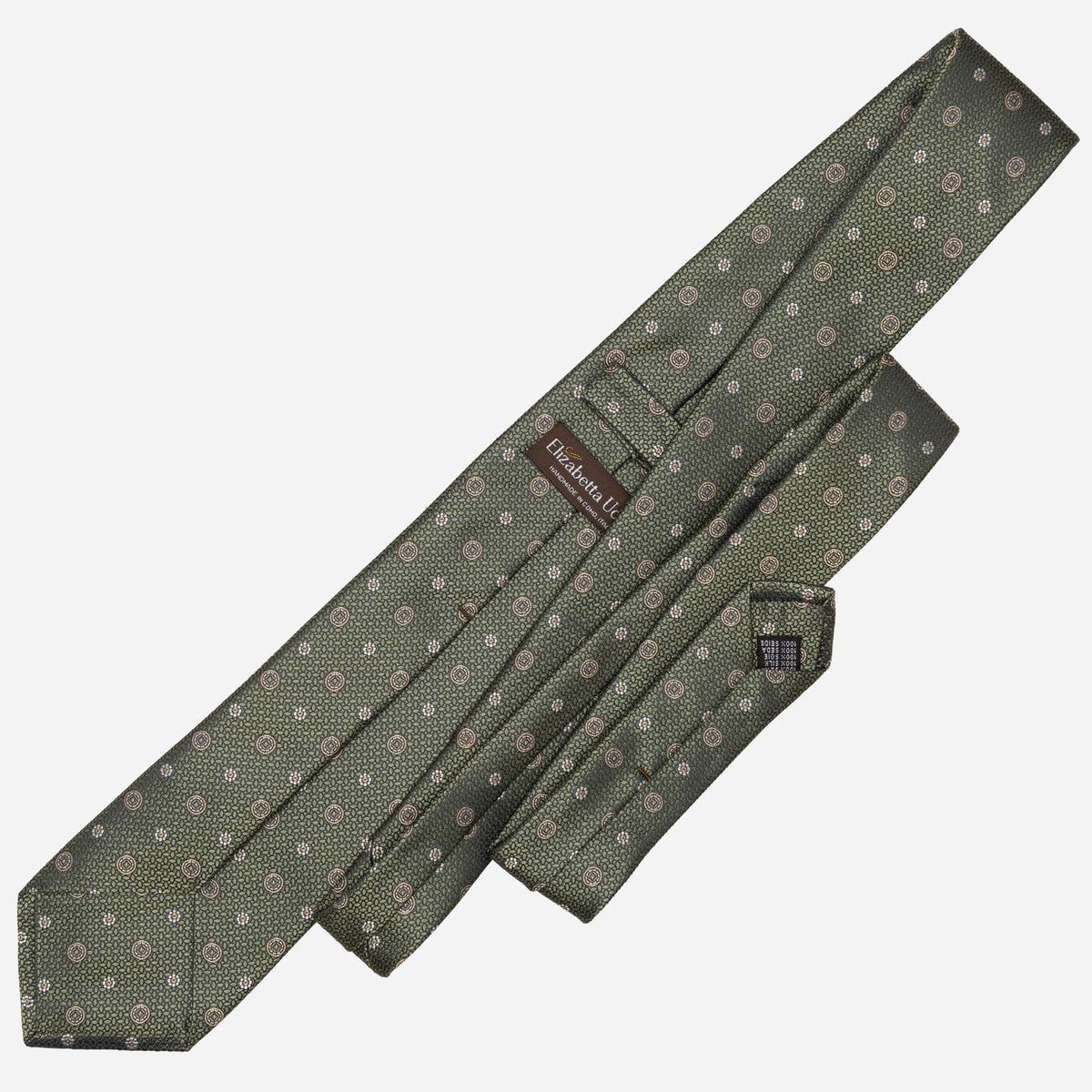 Men&#39;s Designer Italian Silk Tie Green