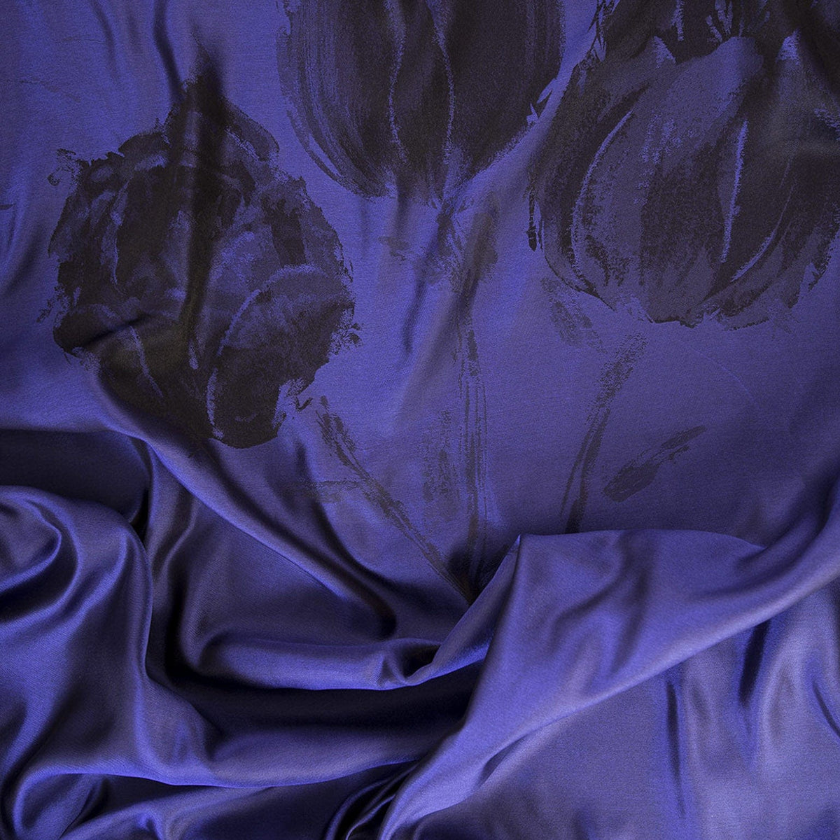 Sapphire Italian Silk Satin Shawl