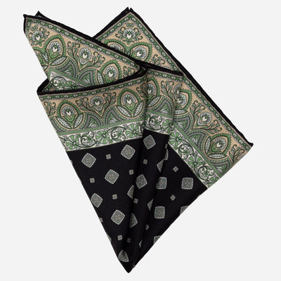 Green Silk Pocket Square Made in Italy