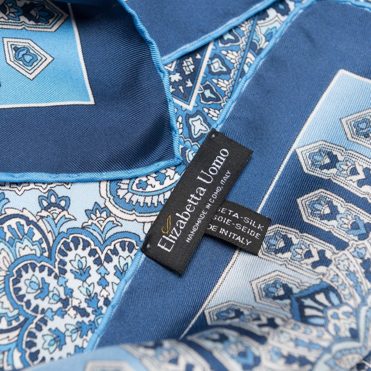 Messina - Hand Rolled Silk Neckerchief - Azure