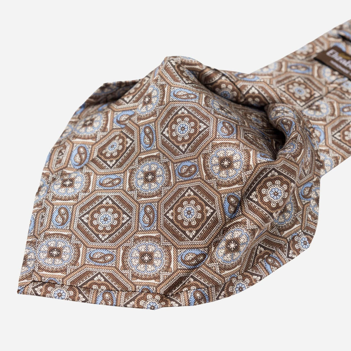 Brown Handmade Italian Silk Tie