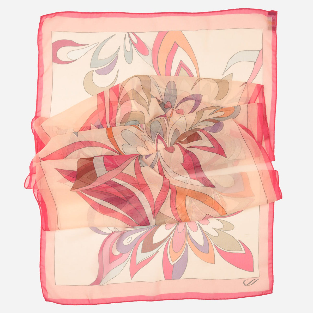 Women's Pink Italian Long Silk Scarf