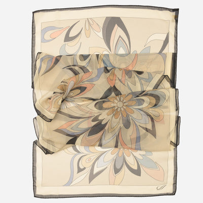 Women's Tan Italian Long Silk Scarf