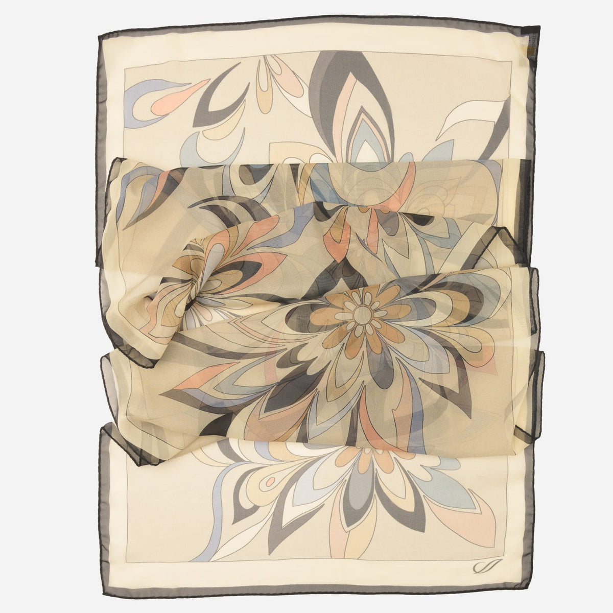 Women's Tan Italian Long Silk Scarf