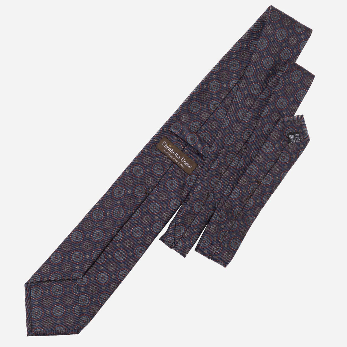 Navy &amp; Burgundy Italian Madder Silk Tie