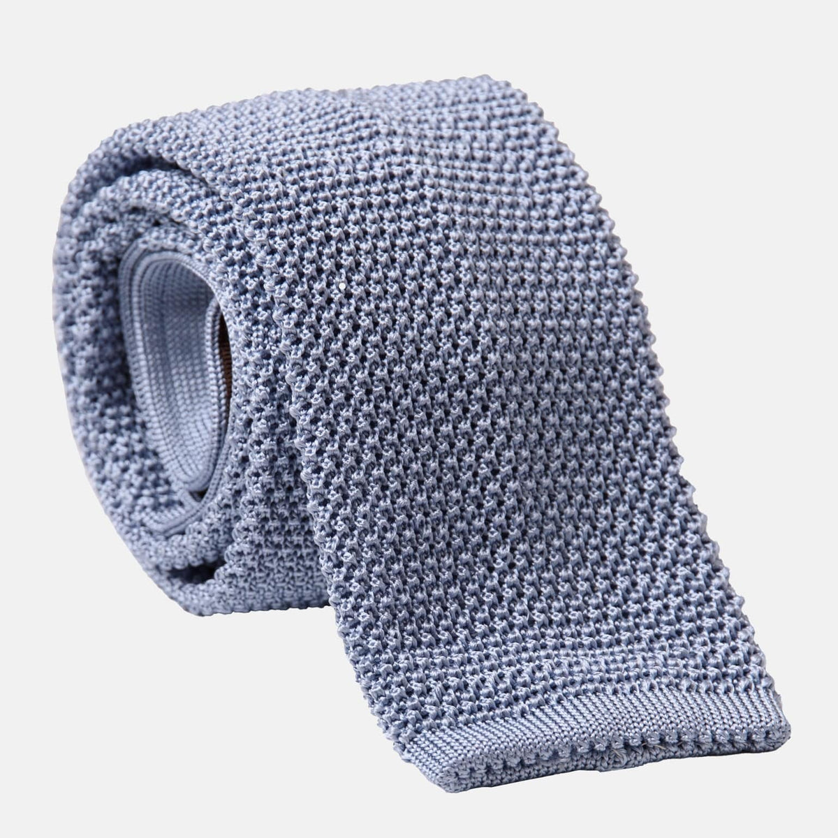 Handmade Italian Sky Blue Knitted Silk Tie