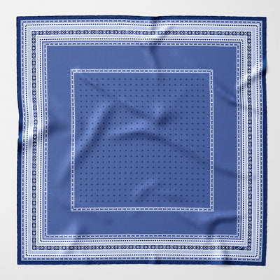Blue Polka Dot Italian Silk Neckerchief