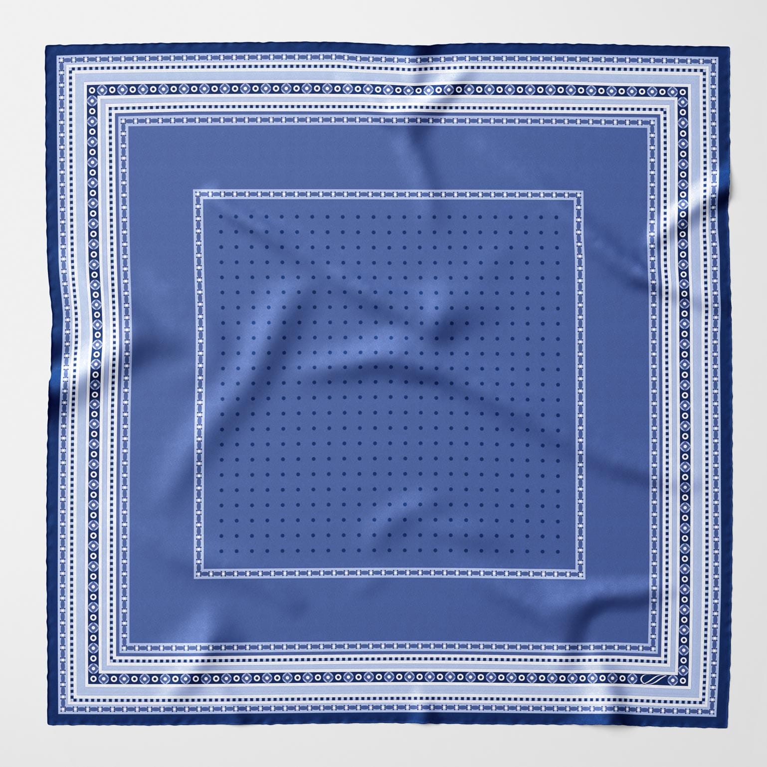 Blue Polka Dot Italian Silk Neckerchief