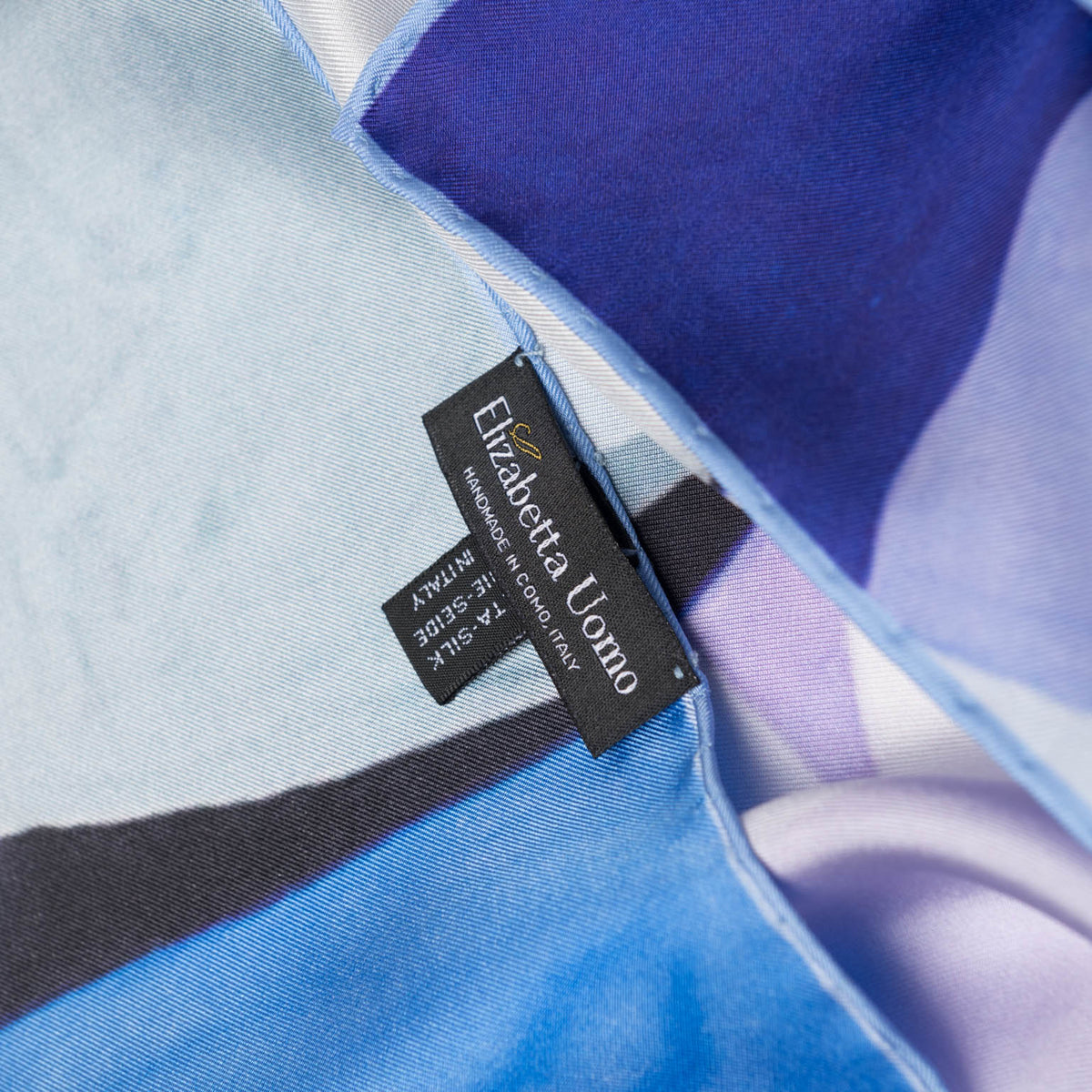 Blue Gray Violet Italian Silk Neckerchief