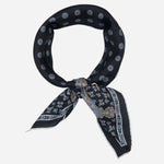 Black Hand-Rolled Italian Silk Neckerchief