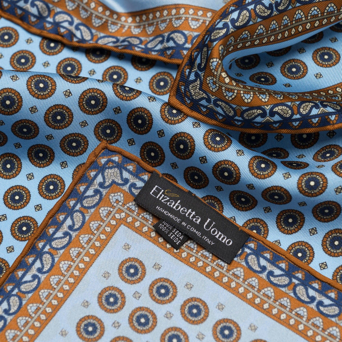 Sky Blue Silk Bandana Neckerchief - Made in Italy