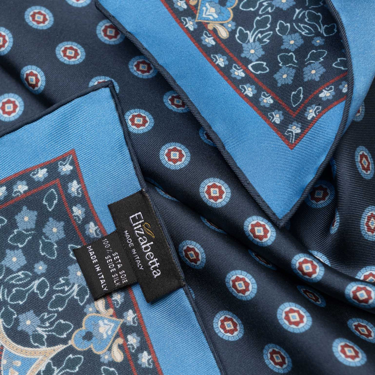 Navy Hand-Rolled Italian Silk Neckerchief