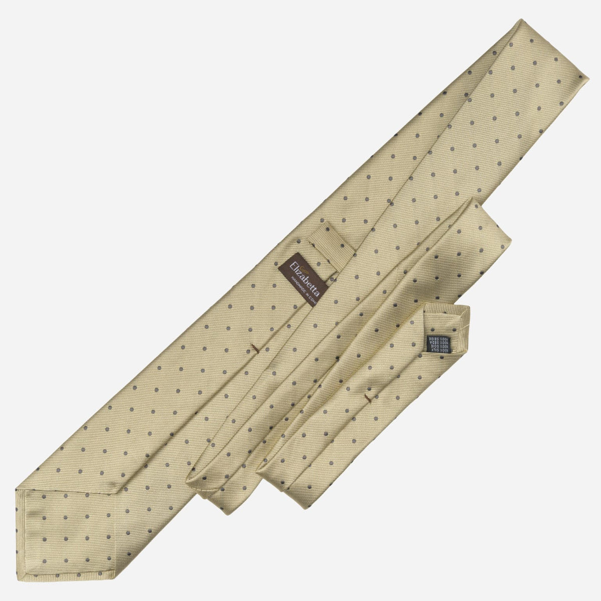 Ecru Lime Italian Silk Tie - Polka Dots