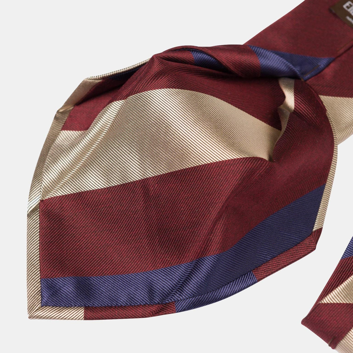 Italian Silk Tie - Burgundy Stripes
