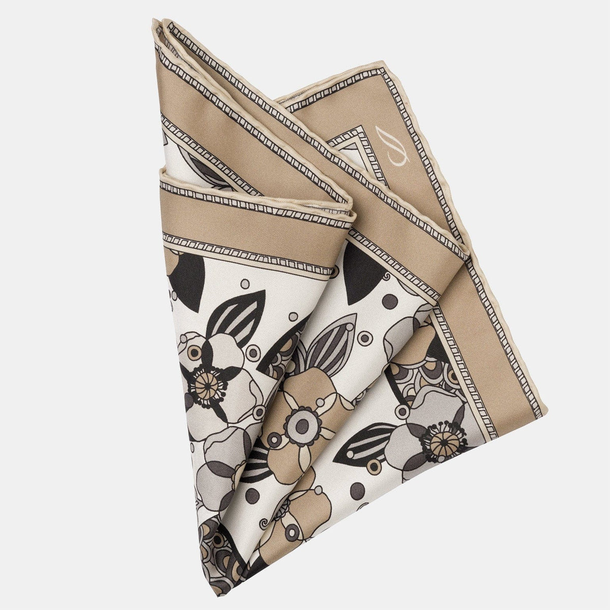 Brown Silk Italian Suit Pocket Square