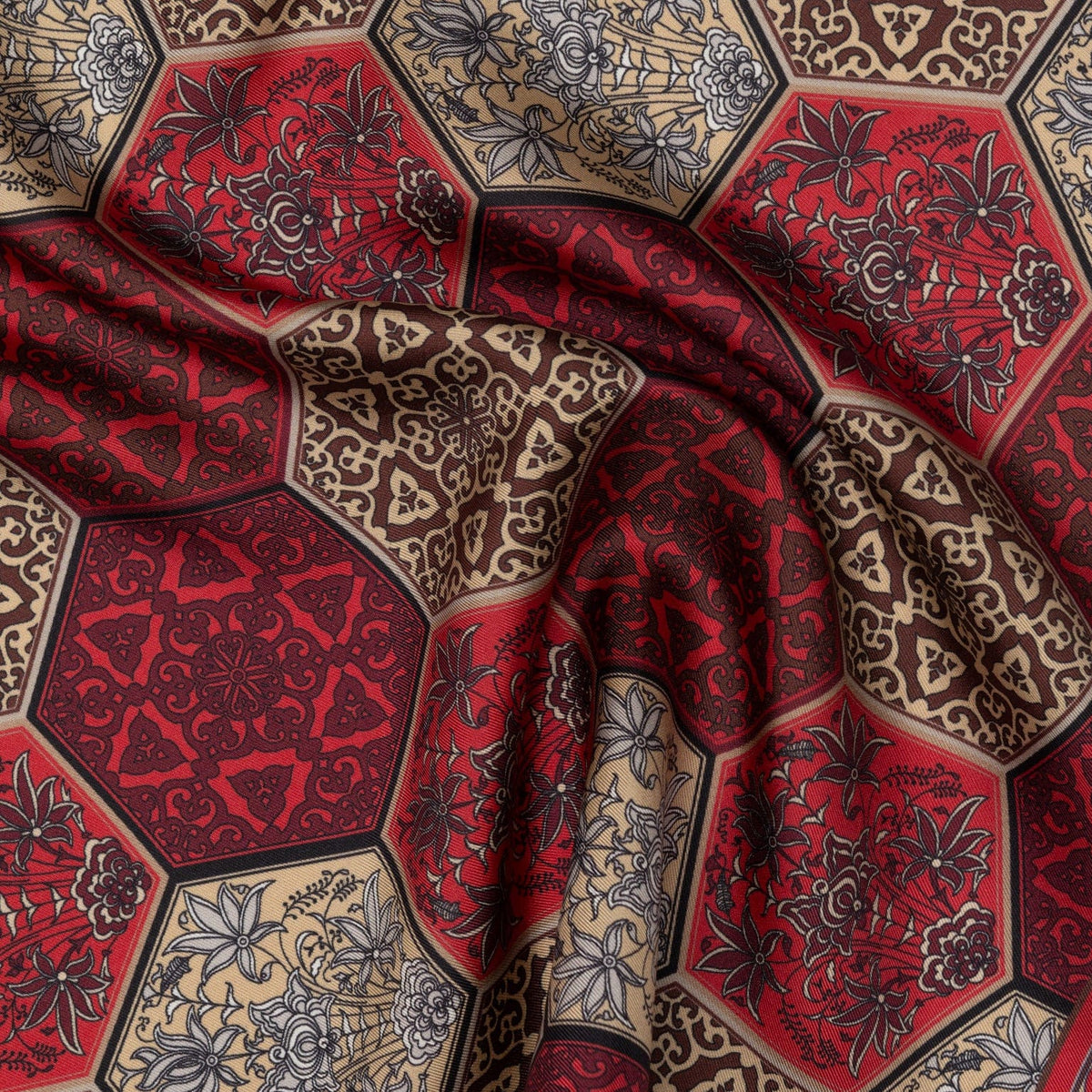 Luxury Italian Red Silk Pocket Square