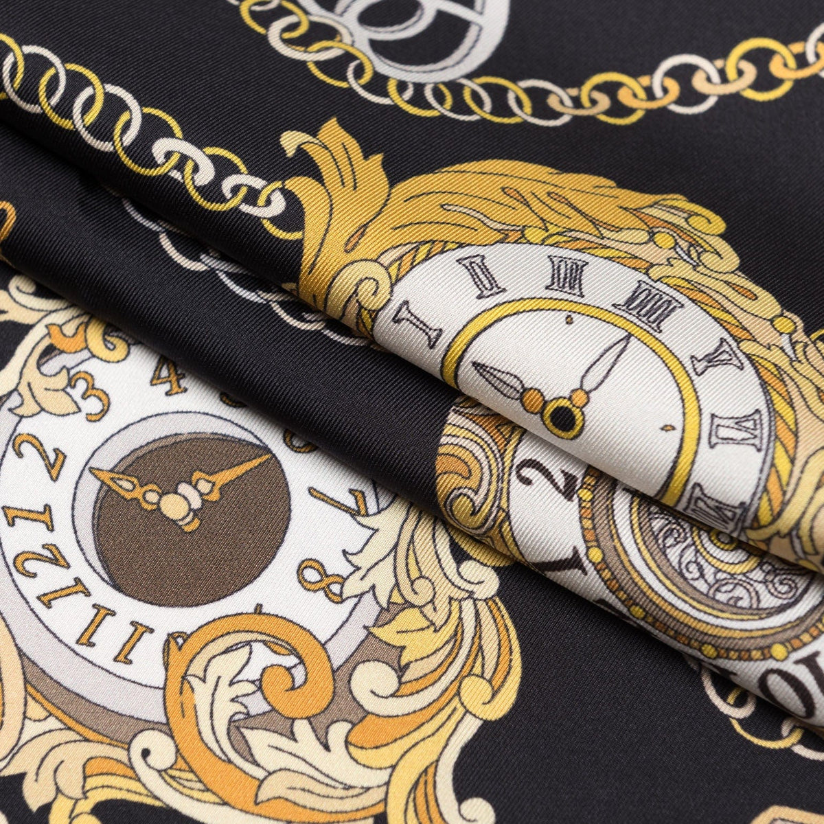 Black and Gold Silk Italian Pocket Square