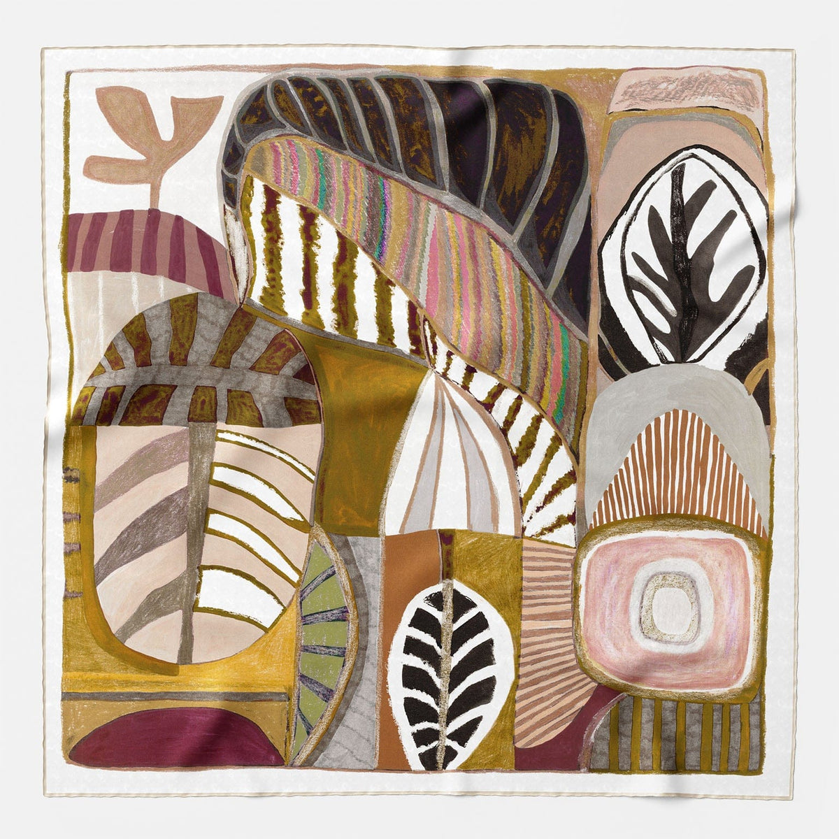 Earth Tones Italian Silk Square Scarf
