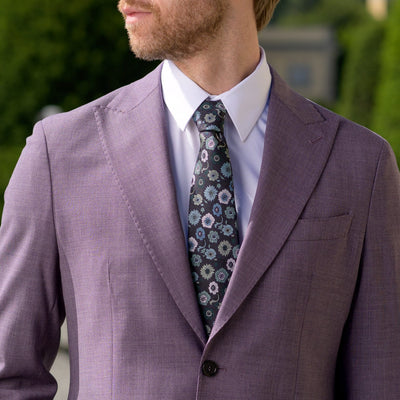 Aqua Floral Designer Luxury Silk Tie