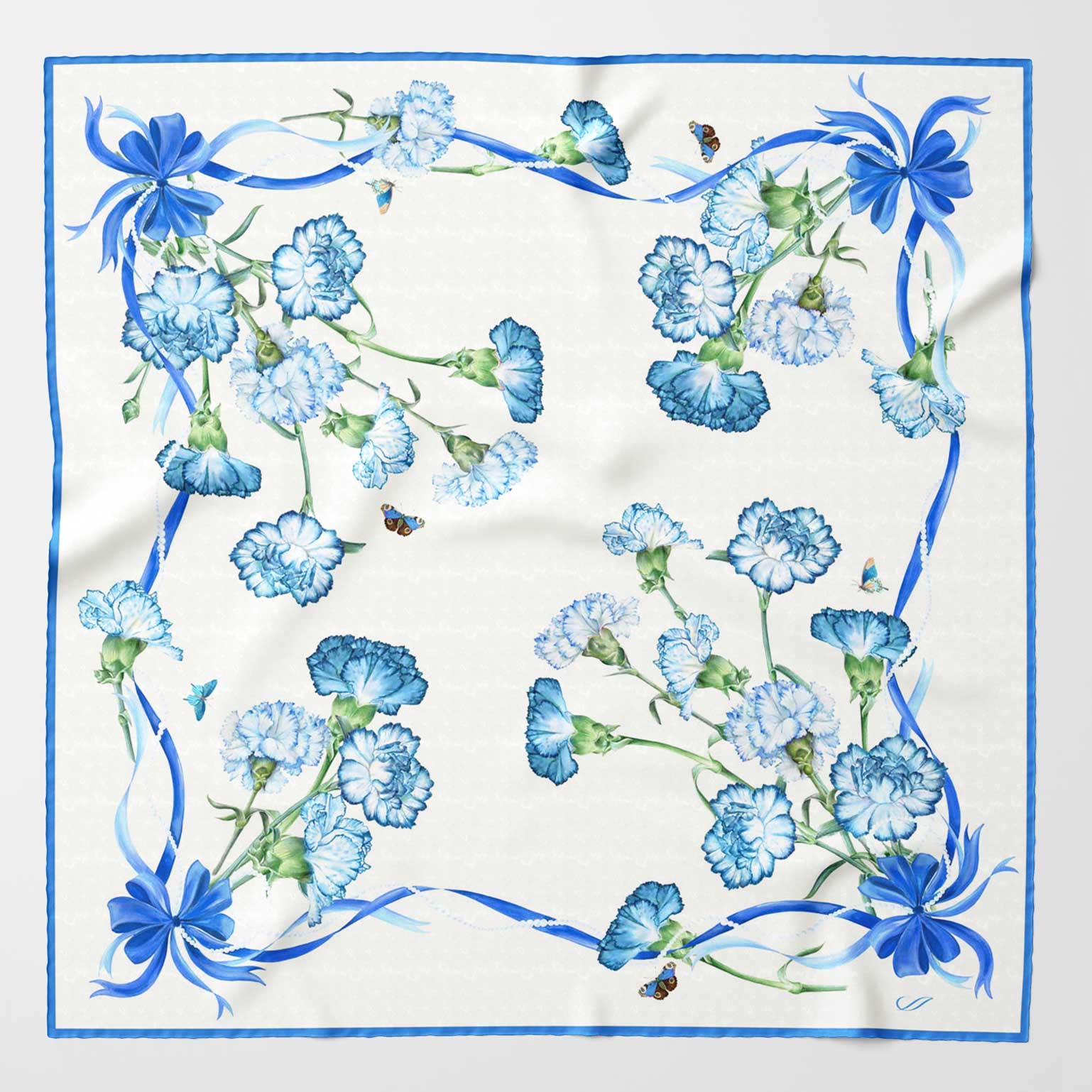 Luxury small silk square scarf made in Italy