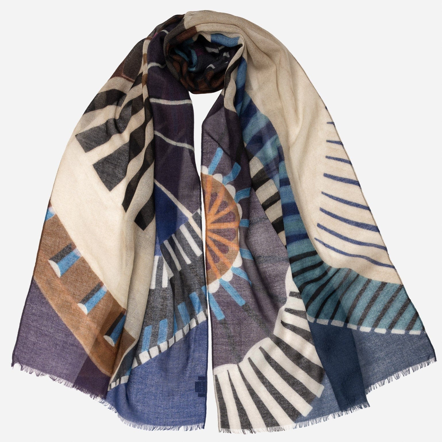 Lightweight soft wool scarf