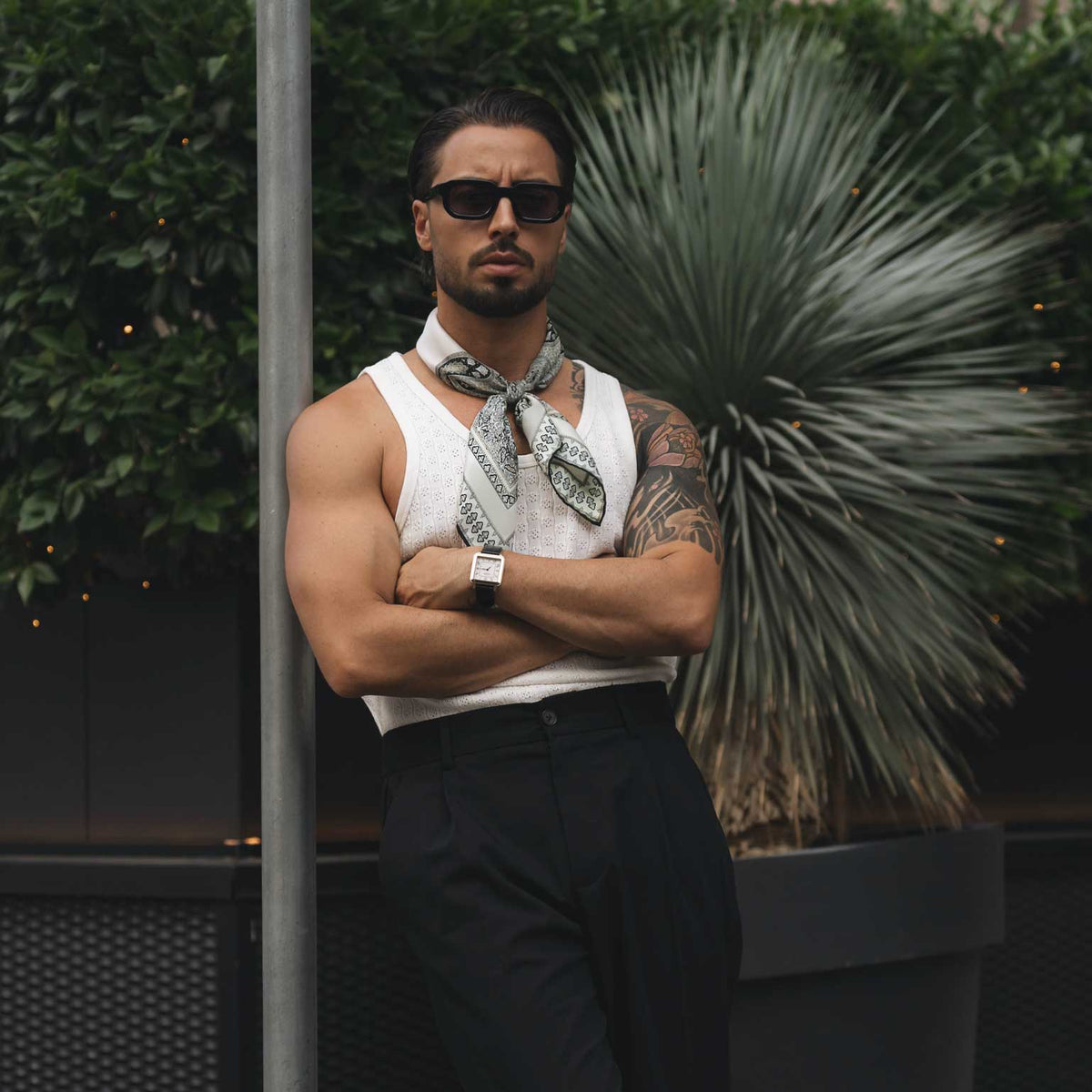 Luxury Italian silk neckerchief bandana scarf for men