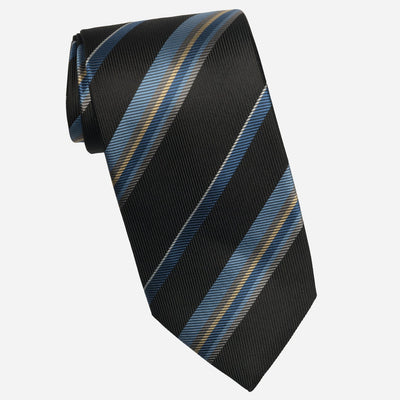 Black Striped Handmade Italian Silk Tie