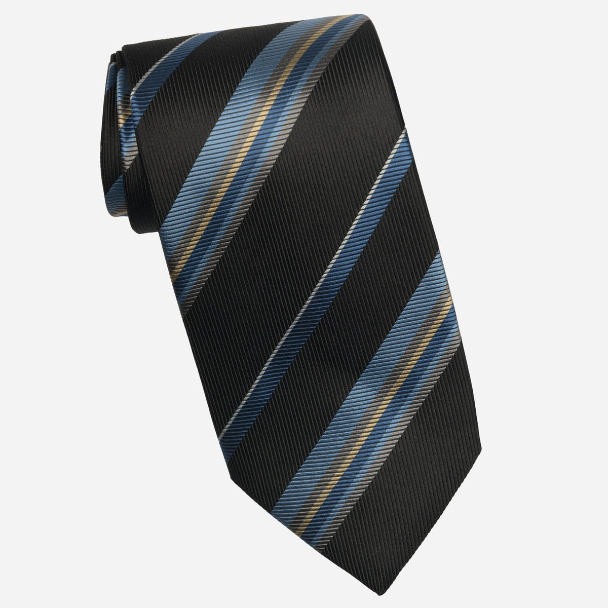 Black Striped Handmade Italian Silk Tie