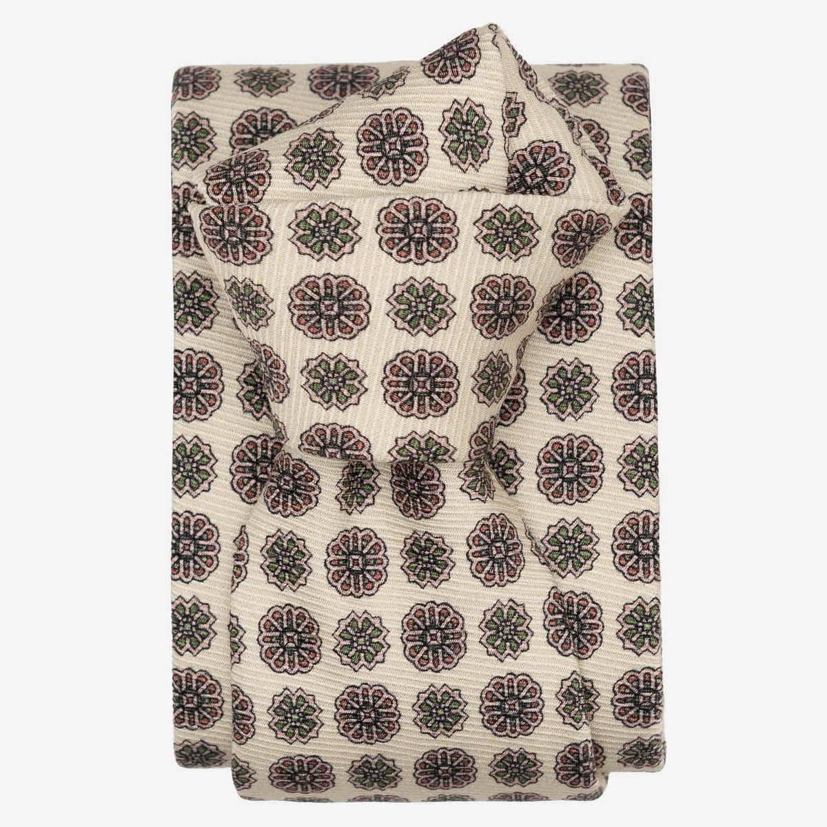 Handmade Cream Madder Silk Italian Tie