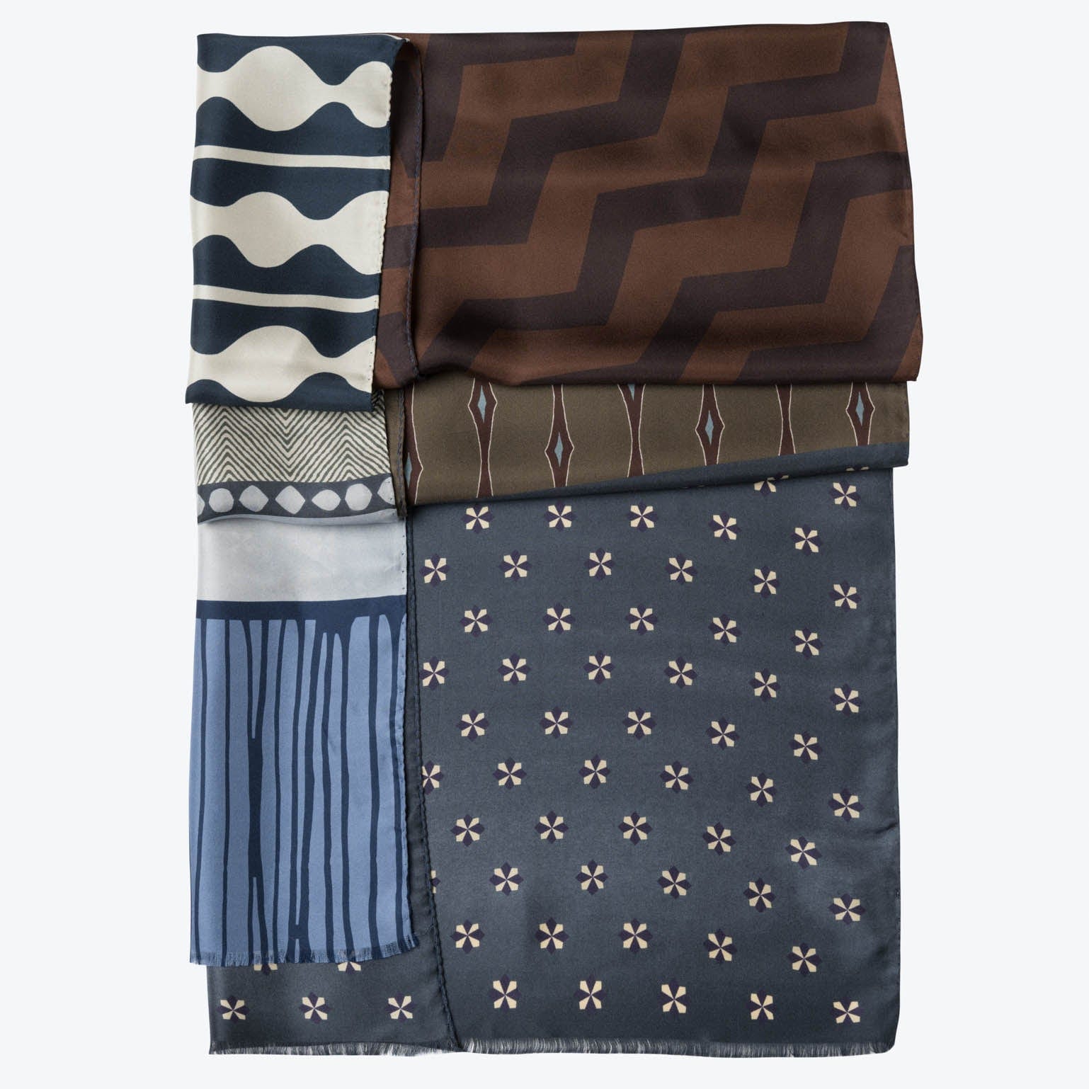 Italian luxury long silk scarf for men and women