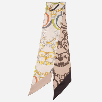 Brown Italian Skinny Silk Scarf