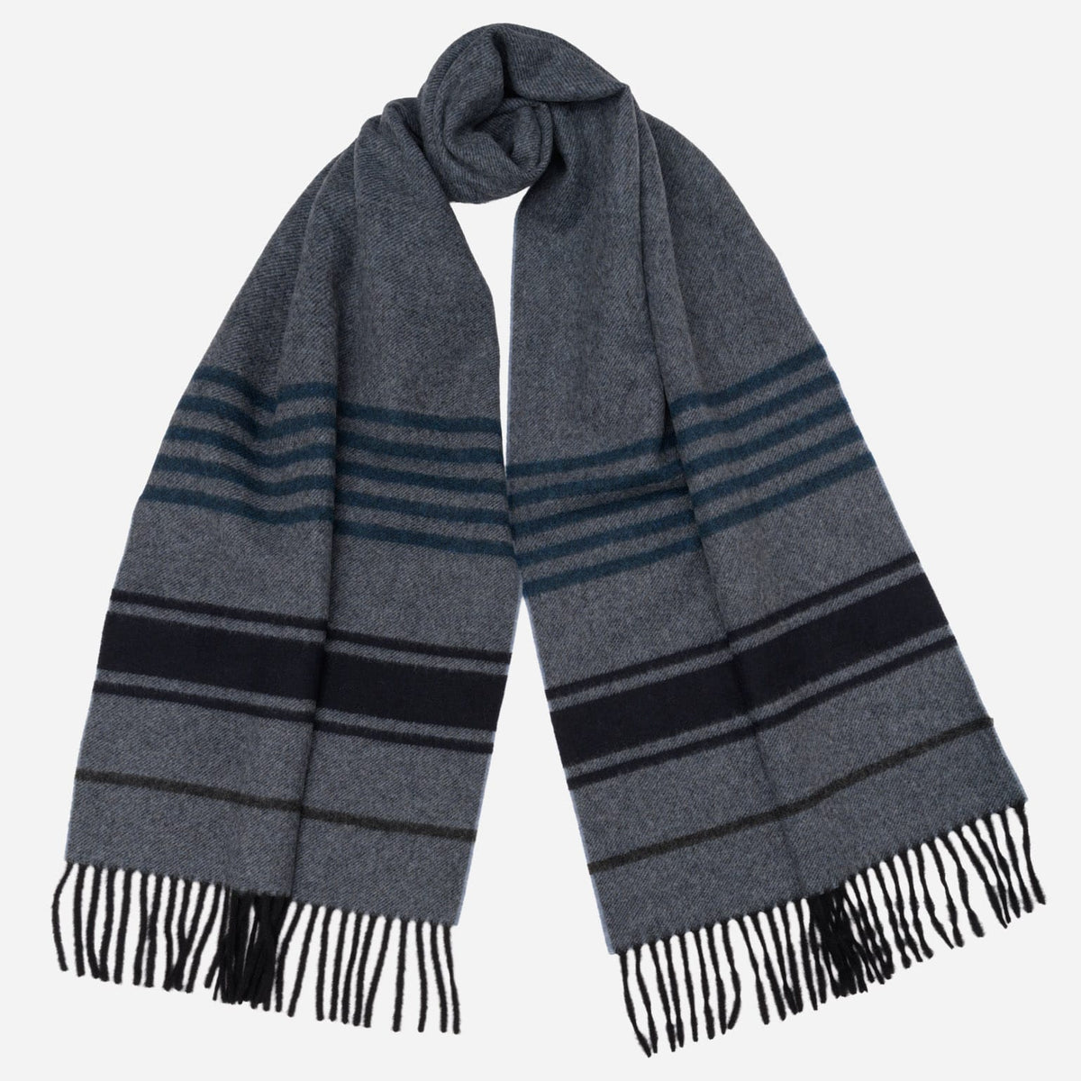 Blue Italian Wool Cashmere Scarf