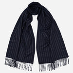 Navy Cashmere Wool Scarf