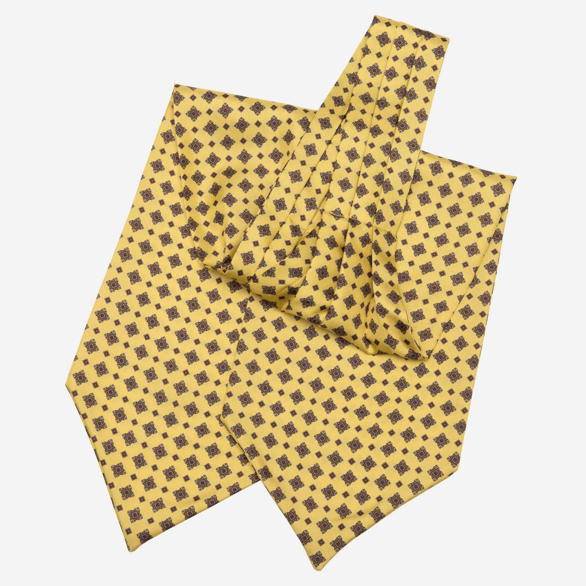 Yellow Italian Silk Ascot Tie Day Cravat