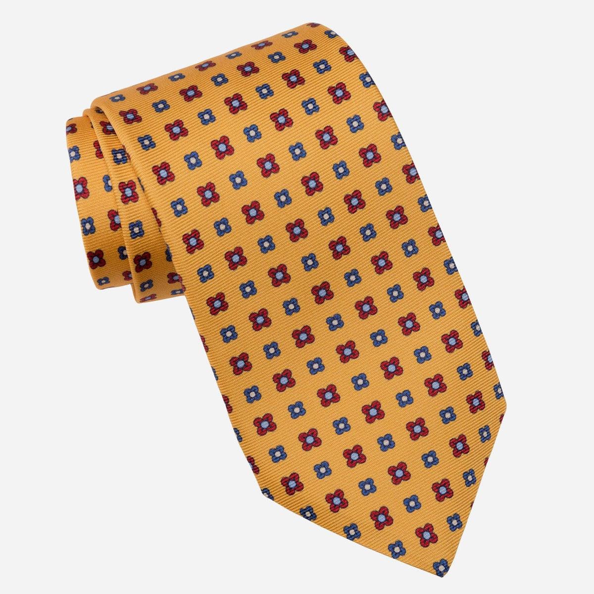 Luxury Italian silk tie in yellow