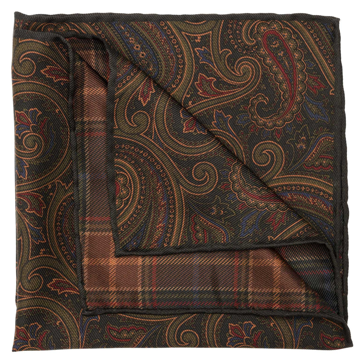 Positano - Double Sided Silk Pocket Square - Green